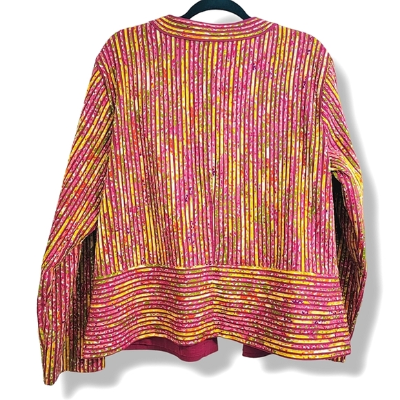 Chico's Textured Multicolored Cotton Business Casual Formal Coat Blazer Size XL - Picture 5 of 14